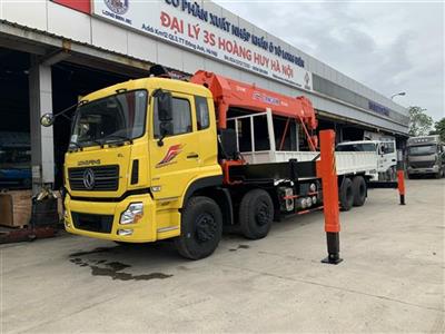 Xe tải 4 chân Dongfeng gắn cẩu 15 tấn Kanglim 2024